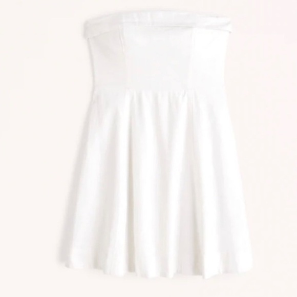 Abercrombie & Fitch White Strapless Linen Blend Mini Dress - Picture 2 of 11